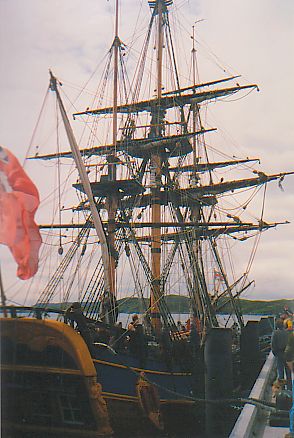 Picture of the rigging of the tall ship Endavour