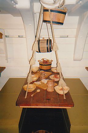 Picture of an exhibition of living conditions on a tall ship