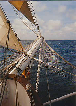 Picture of the bowsprit of tall ship