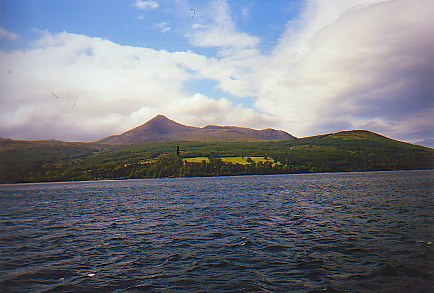 Picture of a view over some water, hills in the background