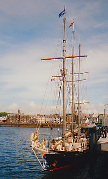 Picture of a tall at the pier in Stornoway