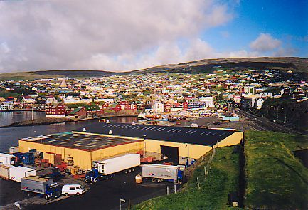 Picture of a view over Torshavn, a harbour town