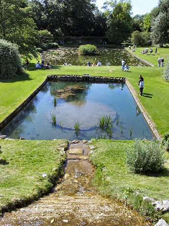 Picture of a view over the water garden