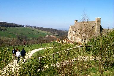 The National Trust restaurant with the view over the valley