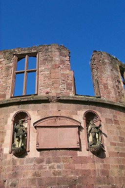 The ruin of a tower at Heidelberg Castle