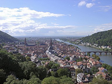 View from the castle out of the valley towards Mannheim