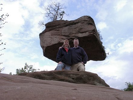 Imke and Armin in front of the Teufelstisch