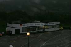 Picture of a ferry terminal early in the morning