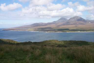 Picture of a view over a sound with two hills on the other side