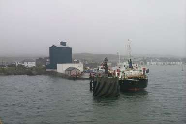 Picture of a ferry terminal in the rain