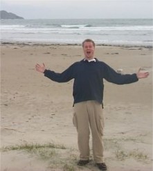 Armin on a beach on Islay