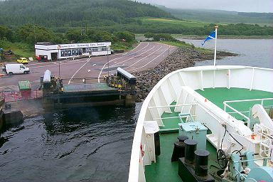 Picture of a view from the ferry back at the terminal