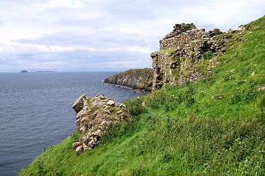 Picture of castle ruins above the sea