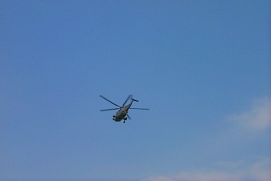 Picture of a helicopter flying above