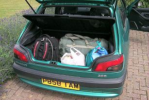 Picture of the boot of a car full with luggage