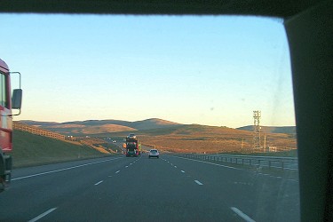 Picture of a motorway in the evening sun