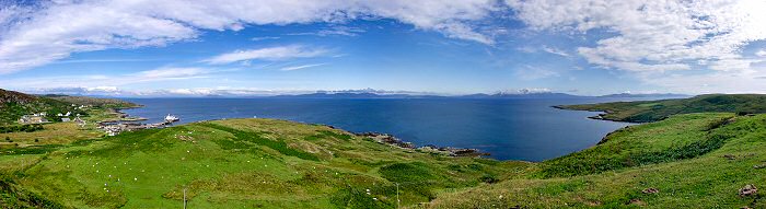 Picture of the panoramic view from the monument on Colonsay