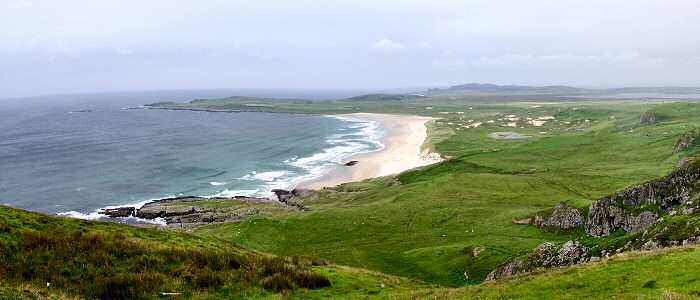 Picture with a panoramic view over Machir Bay