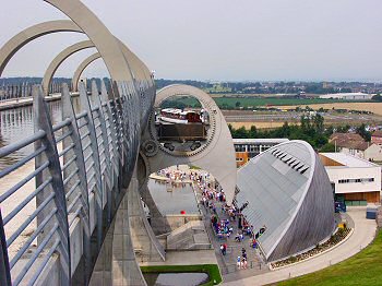 The Falkirk Wheel from the top