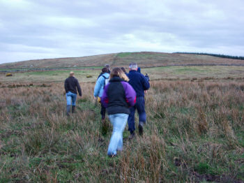 Picture of walkers on their way up Octomore Hill