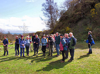 Picture of walkers listening to Mike