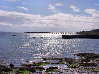 Picture of the pier at Craighouse in the sun