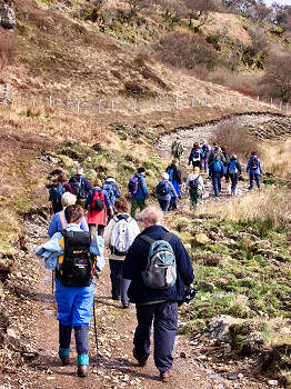 Picture of walkers walking along a track