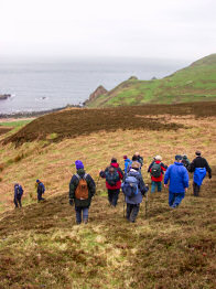 Picture of walkers walking down a hill