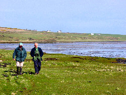 Picture of two walkers near Loch Gruinart