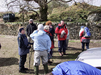 Picture of walkers getting ready to leave