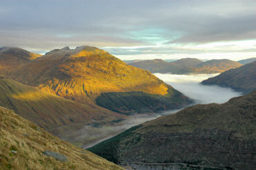 Picture of a view from Beinn an Lochain over Glen Croe and The Cobbler