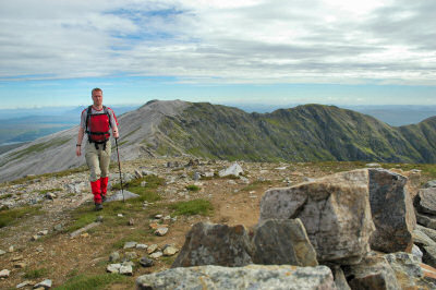 Picture of Armin arriving at the summit of Conival