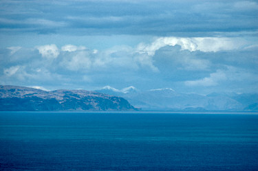 Picture of snow covered hills in the distance