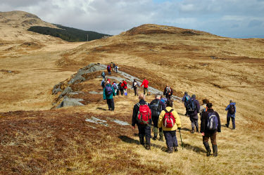 Picture of walkers on a small ridge