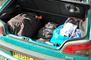 Picture of bags in the boot of a car