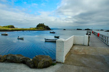 Picture of a view along a pier and over a bay