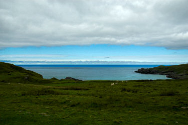 Picture of a bay under a cloudy sky