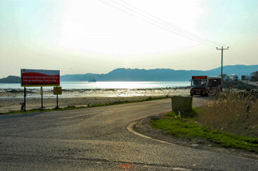 Picture of the access road to a ferry terminal (Kennacraig)