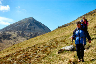 Picture of walkers descending from a hill