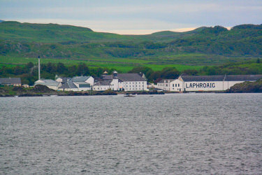 Picture of Laphroaig distillery from the sea