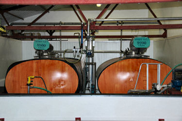 Picture of 2 spirit vats at Bruichladdich distillery