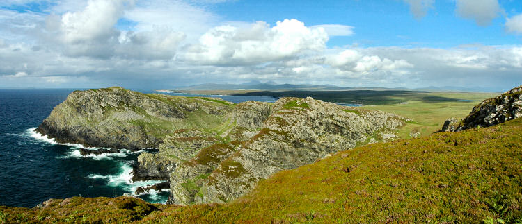 Picture of a view over high cliffs on an island