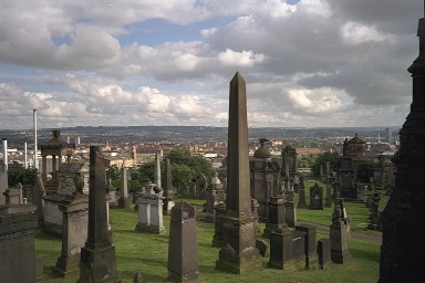 Picture of a large cemetery on a hill