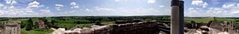 View from the tower at Raglan Castle