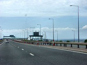 Picture of the approach to the Severn Bridge