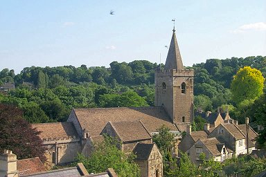 Two churches, St Laurence in the foreground