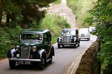 Vintage cars in Castle Combe