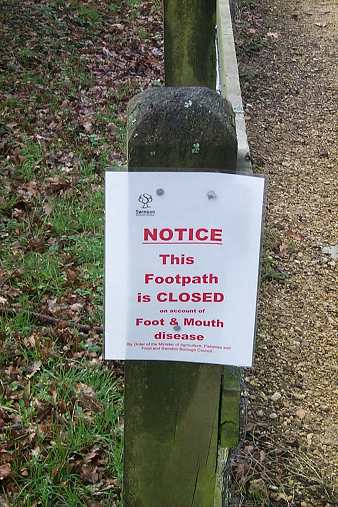A path closed due to foot and mouth disease