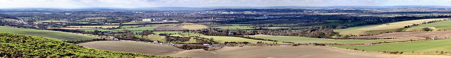 Panoramic view over Swindon and the Vale of White Horse