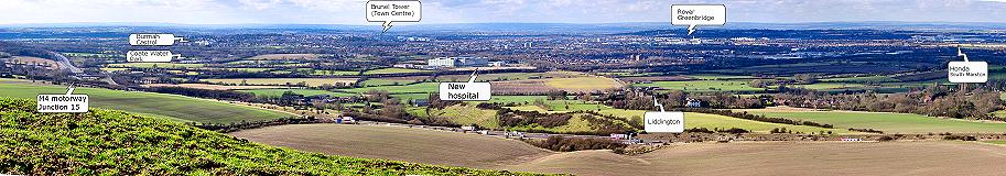 Panoramic view over Swindon with some explanations
